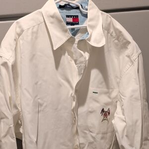 Tommy Hilfiger Vintage Nantucket Button-Up Blouse Shirt with Embroidered Logo